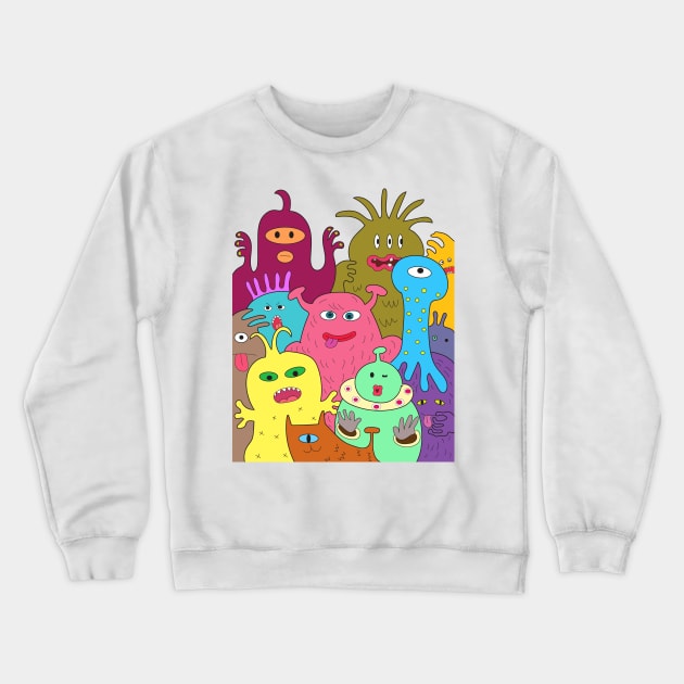 Halloween alien monster from outer space. Cartoon drawing. Crewneck Sweatshirt by Nalidsa